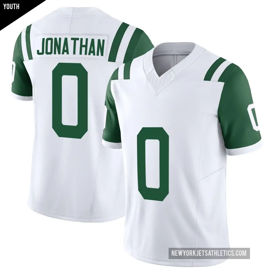 Youth New York Jets ＃0 Kingsley Jonathan White Limited Classic Alternate Vapor F.U.S.E. Jersey