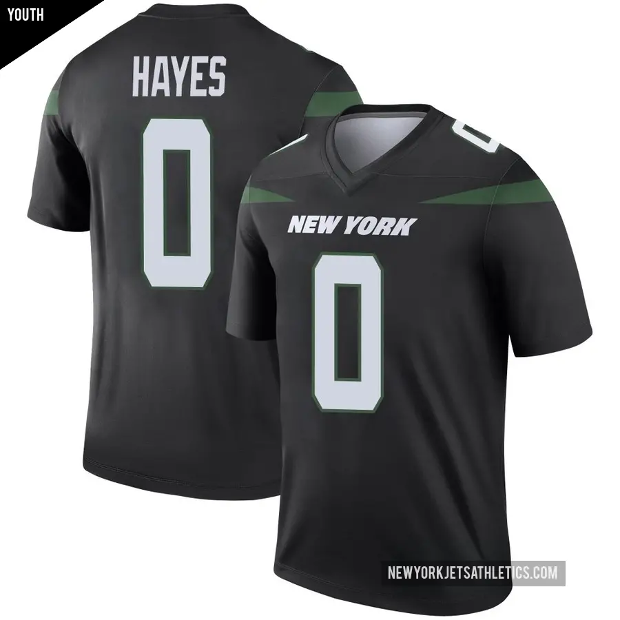Youth New York Jets ＃0 Marquis Hayes Black Legend Stealth Color Rush Jersey