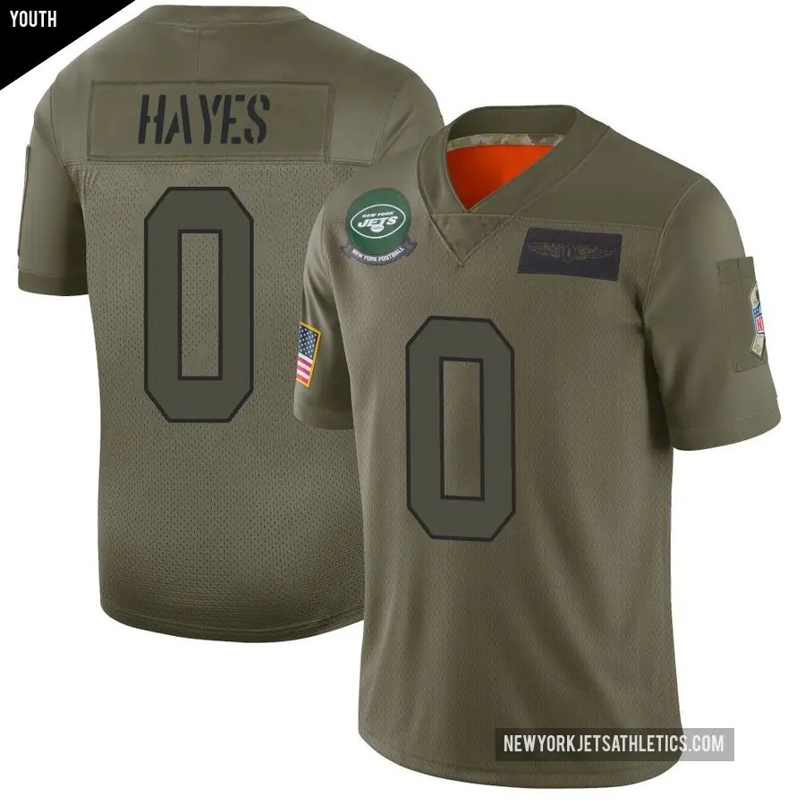 Youth New York Jets ＃0 Marquis Hayes Camo Limited 2019 Salute to Service Jersey