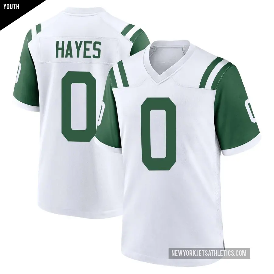 Youth New York Jets ＃0 Marquis Hayes White Game Classic Alternate Jersey