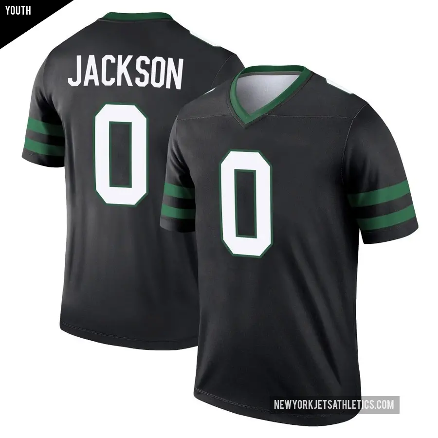 Youth New York Jets ＃0 Samuel Jackson Black Legend Legacy Jersey