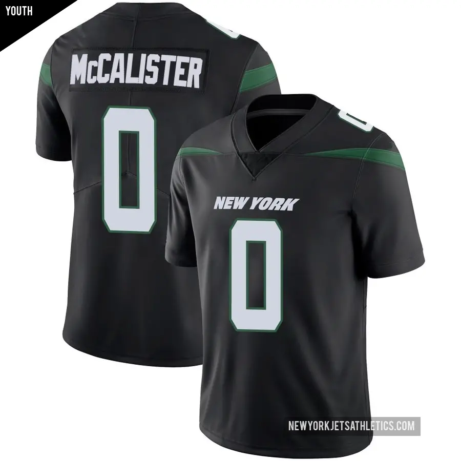 Youth New York Jets ＃0 Tanner McCalister Black Limited Stealth Vapor Jersey
