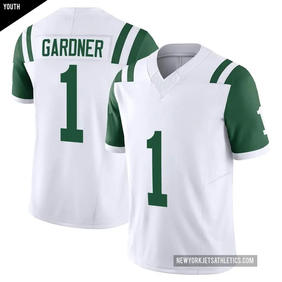 Youth New York Jets ＃1 Sauce Gardner White Limited Classic Alternate Vapor F.U.S.E. Jersey