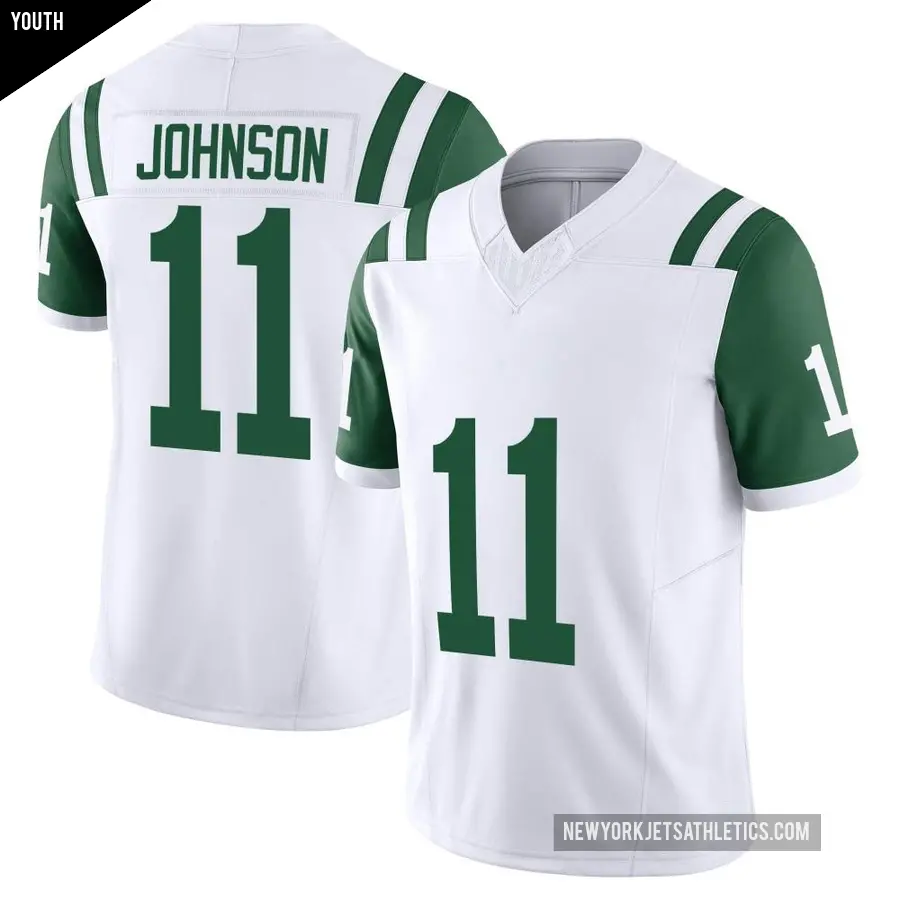 Youth New York Jets ＃11 Jermaine Johnson White Limited Classic Alternate Vapor F.U.S.E. Jersey
