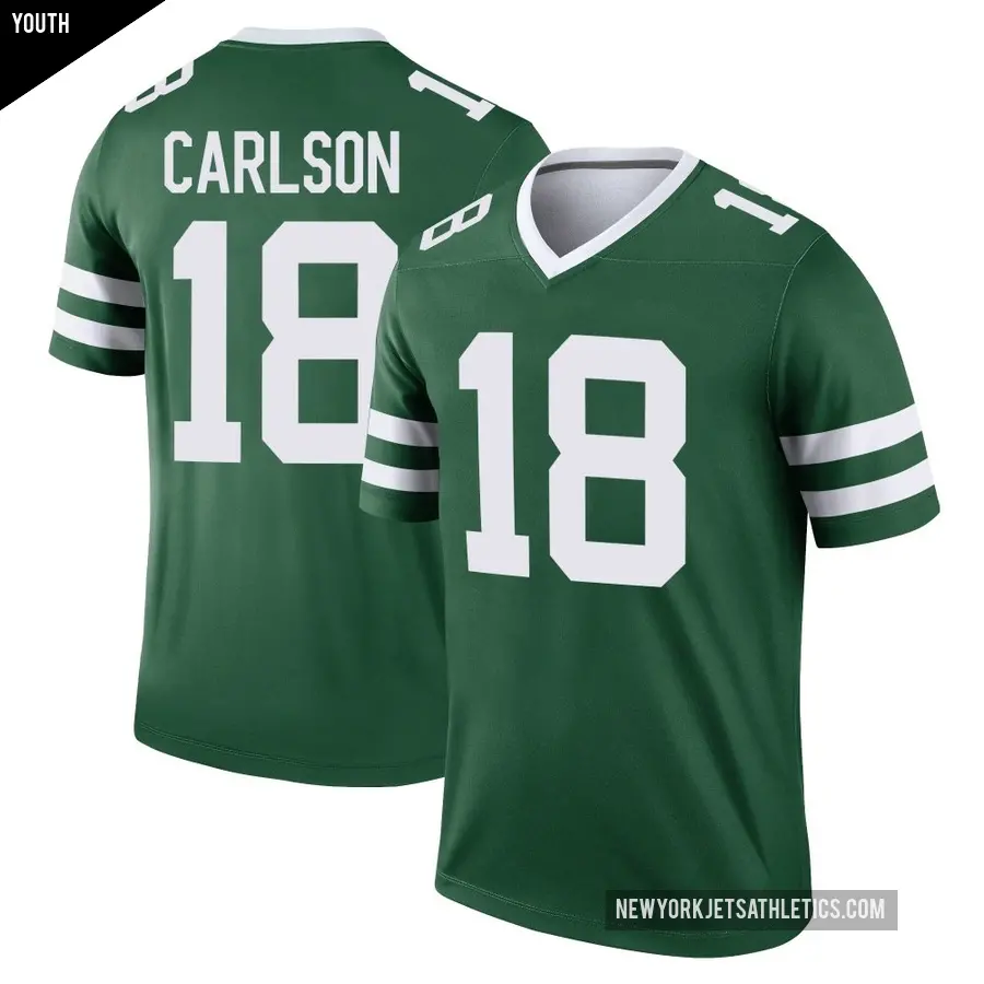 Youth New York Jets ＃18 Anders Carlson Green Legend Legacy Jersey