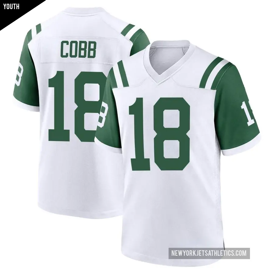 Youth New York Jets ＃18 Randall Cobb White Game Classic Alternate Jersey
