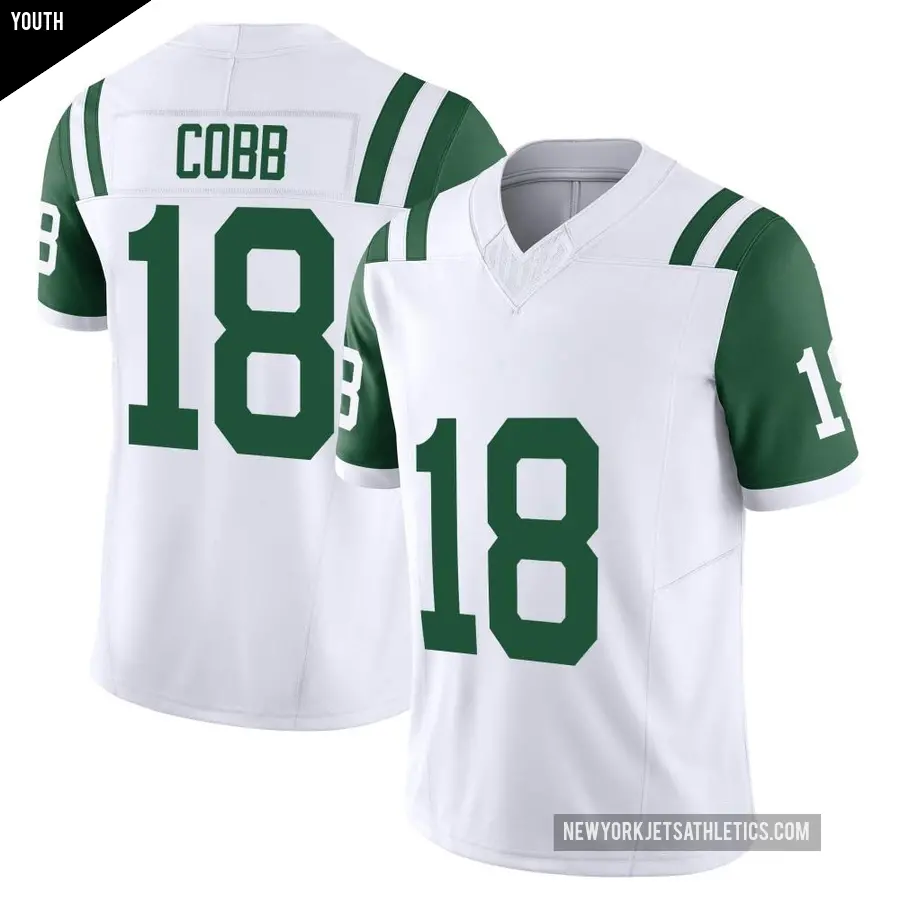 Youth New York Jets ＃18 Randall Cobb White Limited Classic Alternate Vapor F.U.S.E. Jersey