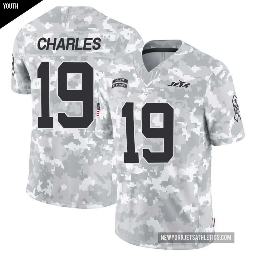 Youth New York Jets ＃19 Irvin Charles Arctic Camo Limited 2024 Salute to Service Jersey