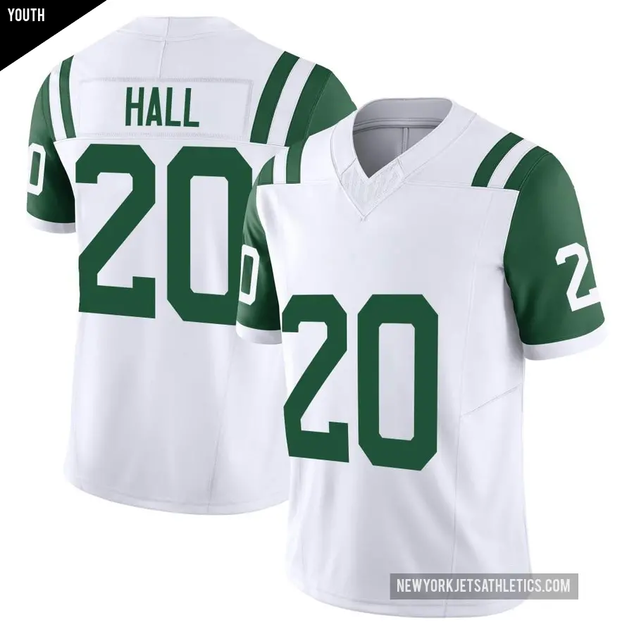 Youth New York Jets ＃20 Breece Hall White Limited Classic Alternate Vapor F.U.S.E. Jersey