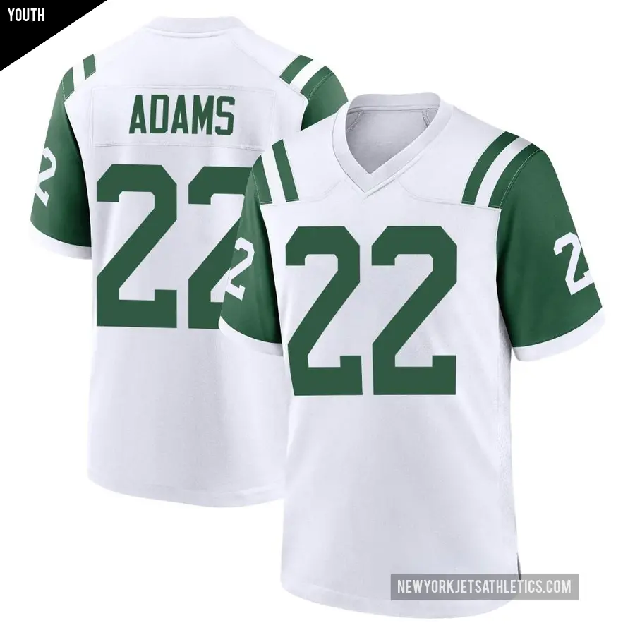 Youth New York Jets ＃22 Tony Adams White Game Classic Alternate Jersey