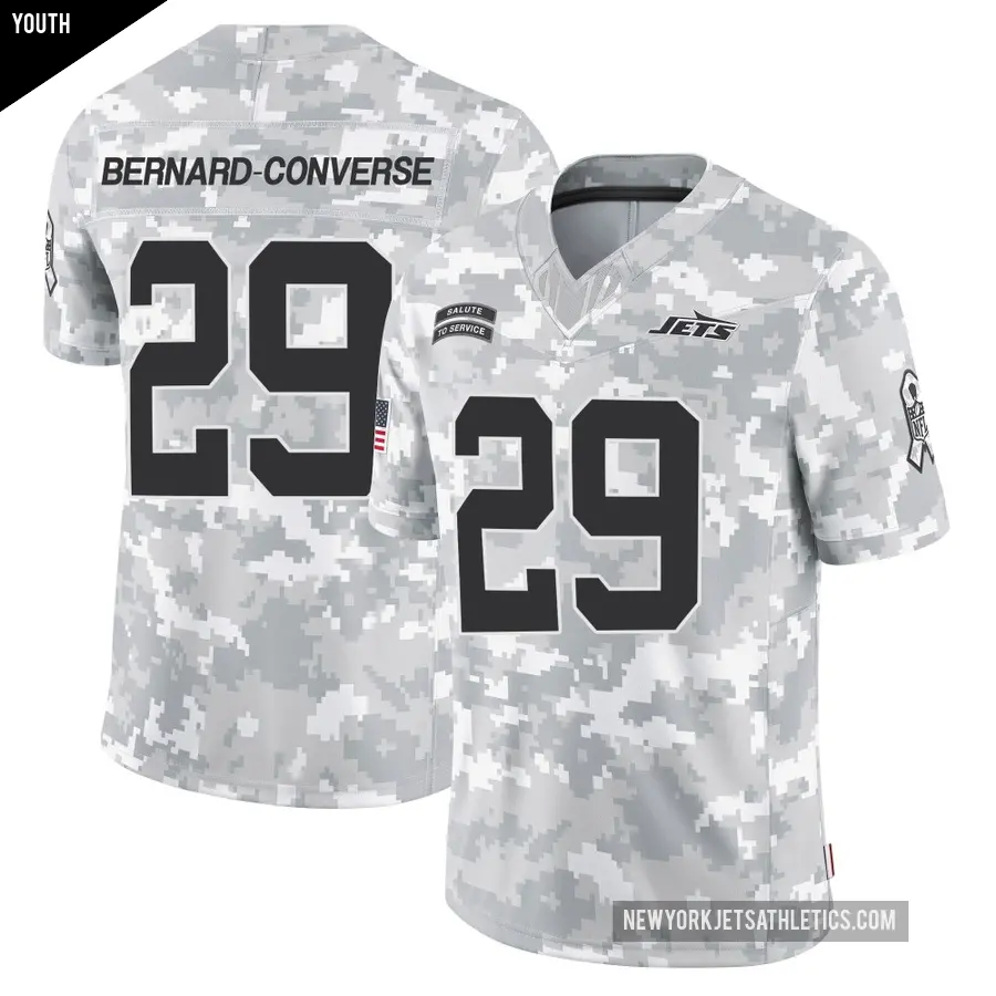 Youth New York Jets ＃29 Jarrick Bernard-Converse Arctic Camo Limited 2024 Salute to Service Jersey