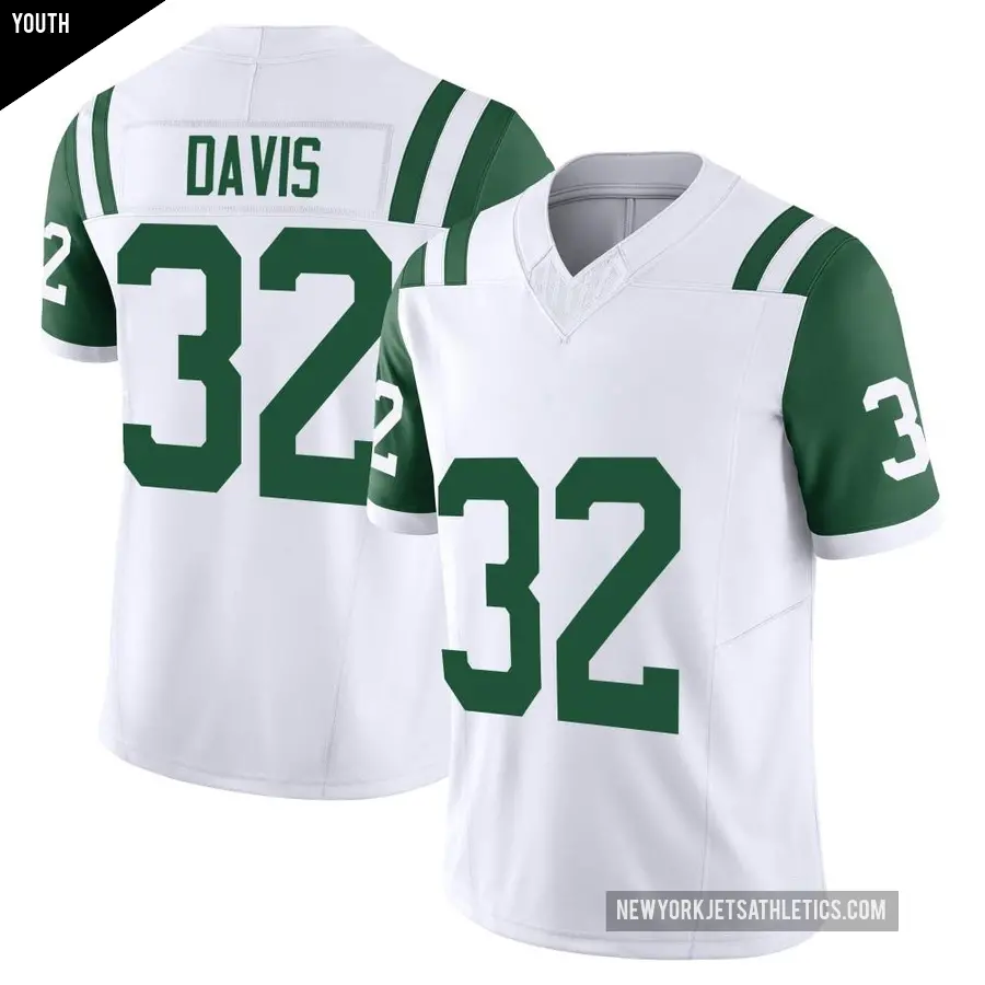 Youth New York Jets ＃32 Isaiah Davis White Limited Classic Alternate Vapor F.U.S.E. Jersey