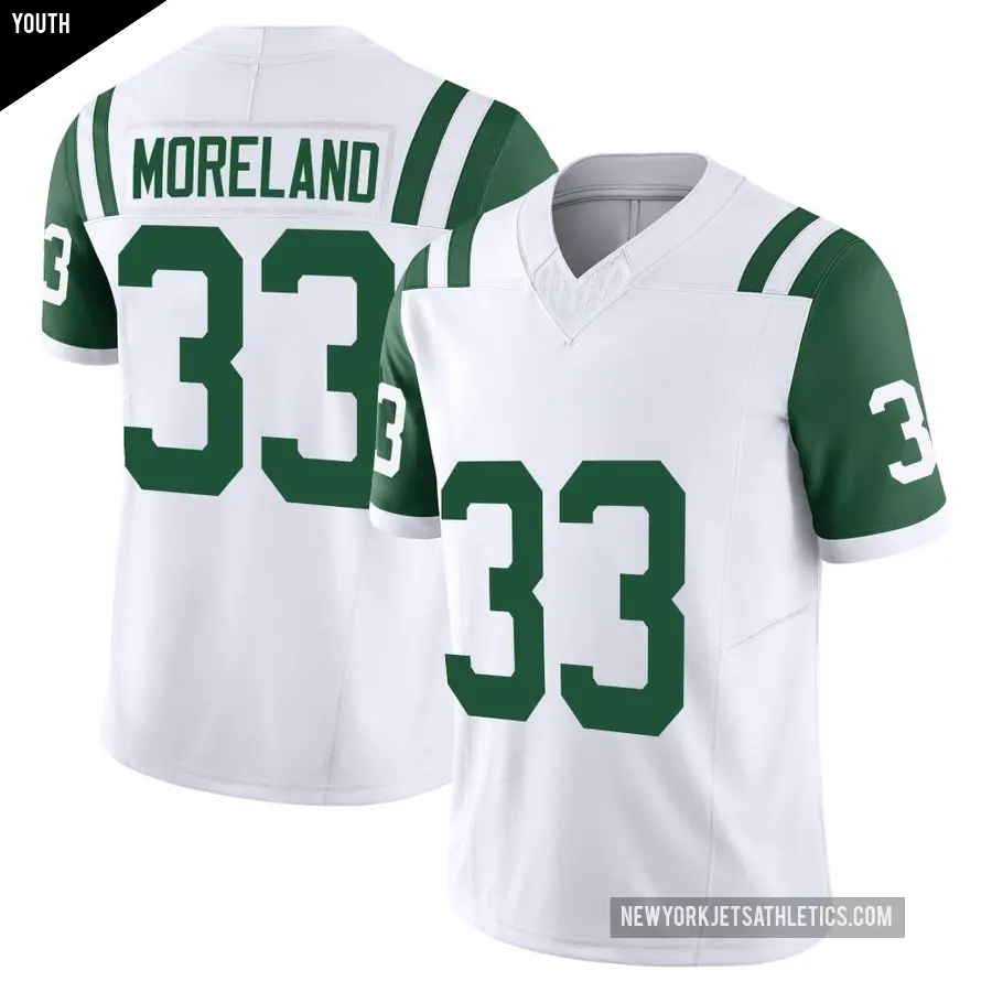 Youth New York Jets ＃33 Jimmy Moreland White Limited Classic Alternate Vapor F.U.S.E. Jersey