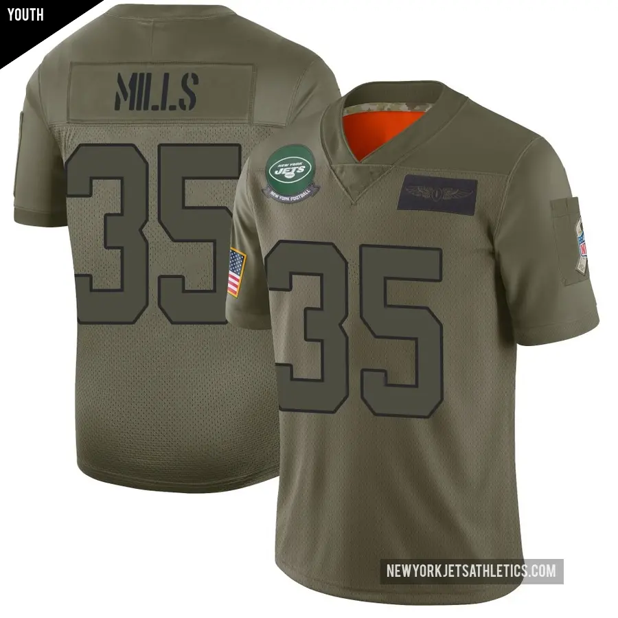 Youth New York Jets ＃35 Jalen Mills Camo Limited 2019 Salute to Service Jersey