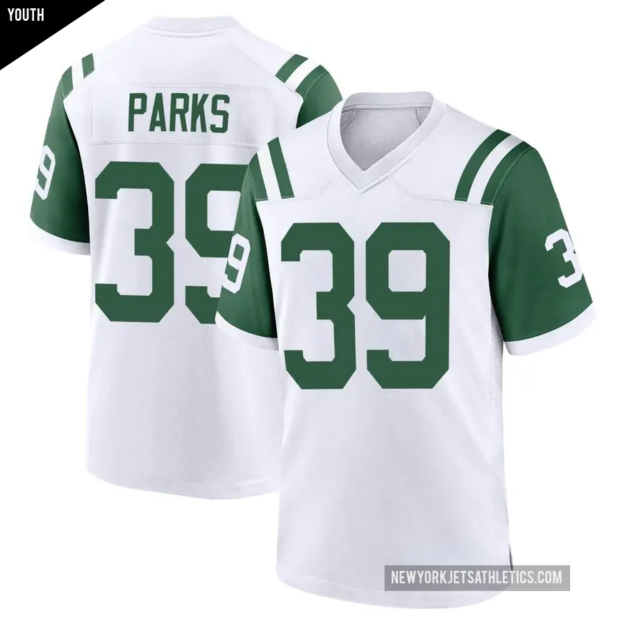 Youth New York Jets ＃39 Will Parks White Game Classic Alternate Jersey