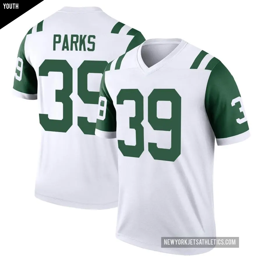 Youth New York Jets ＃39 Will Parks White Legend Classic Alternate Jersey