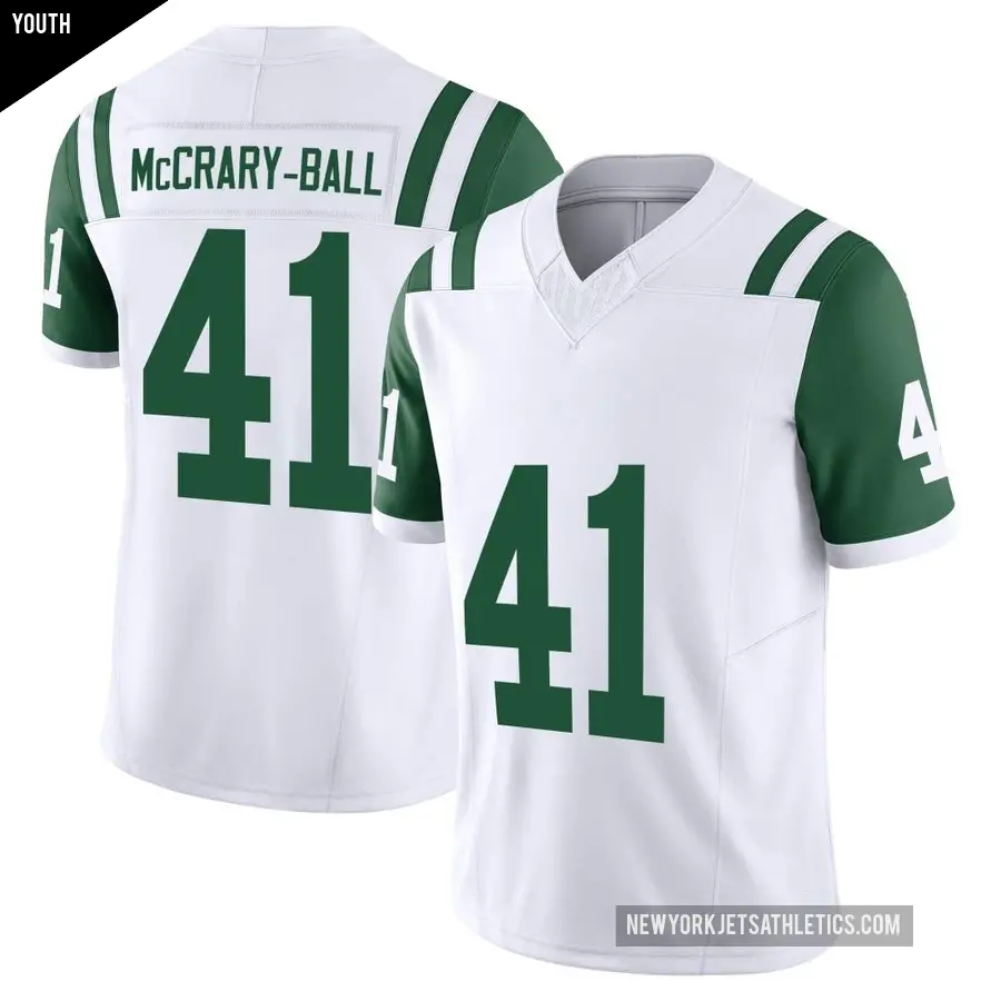 Youth New York Jets ＃41 Marcelino McCrary-Ball White Limited Classic Alternate Vapor F.U.S.E. Jersey