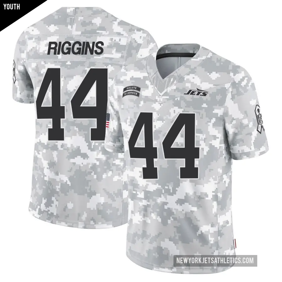 Youth New York Jets ＃44 John Riggins Arctic Camo Limited 2024 Salute to Service Jersey