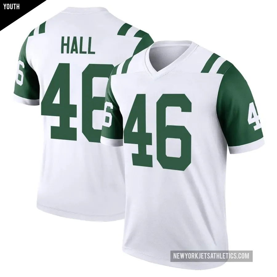 Youth New York Jets ＃46 Maalik Hall White Legend Classic Alternate Jersey