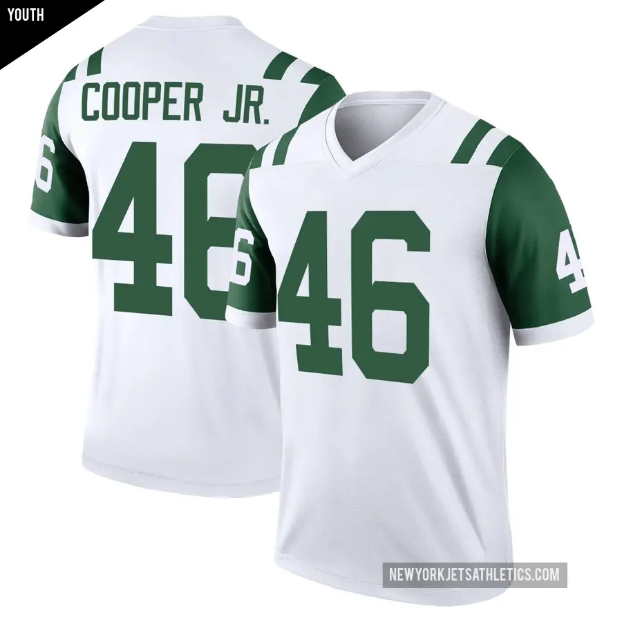 Youth New York Jets ＃46 Ryan Cooper Jr. White Legend Classic Alternate Jersey