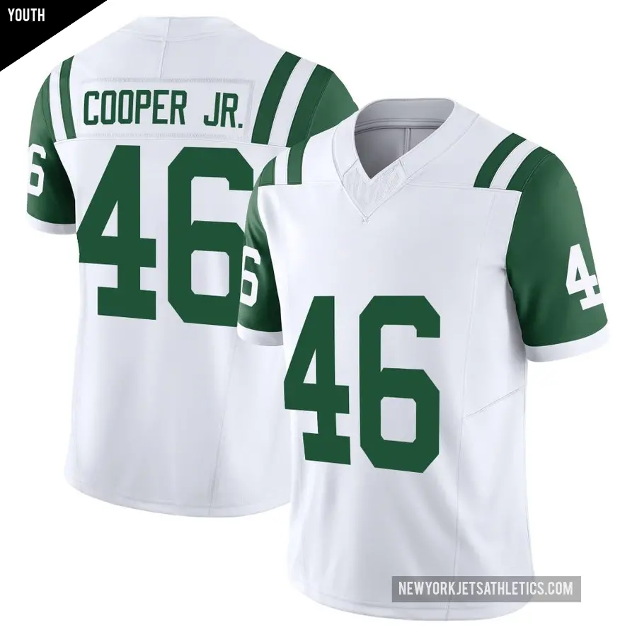 Youth New York Jets ＃46 Ryan Cooper Jr. White Limited Classic Alternate Vapor F.U.S.E. Jersey