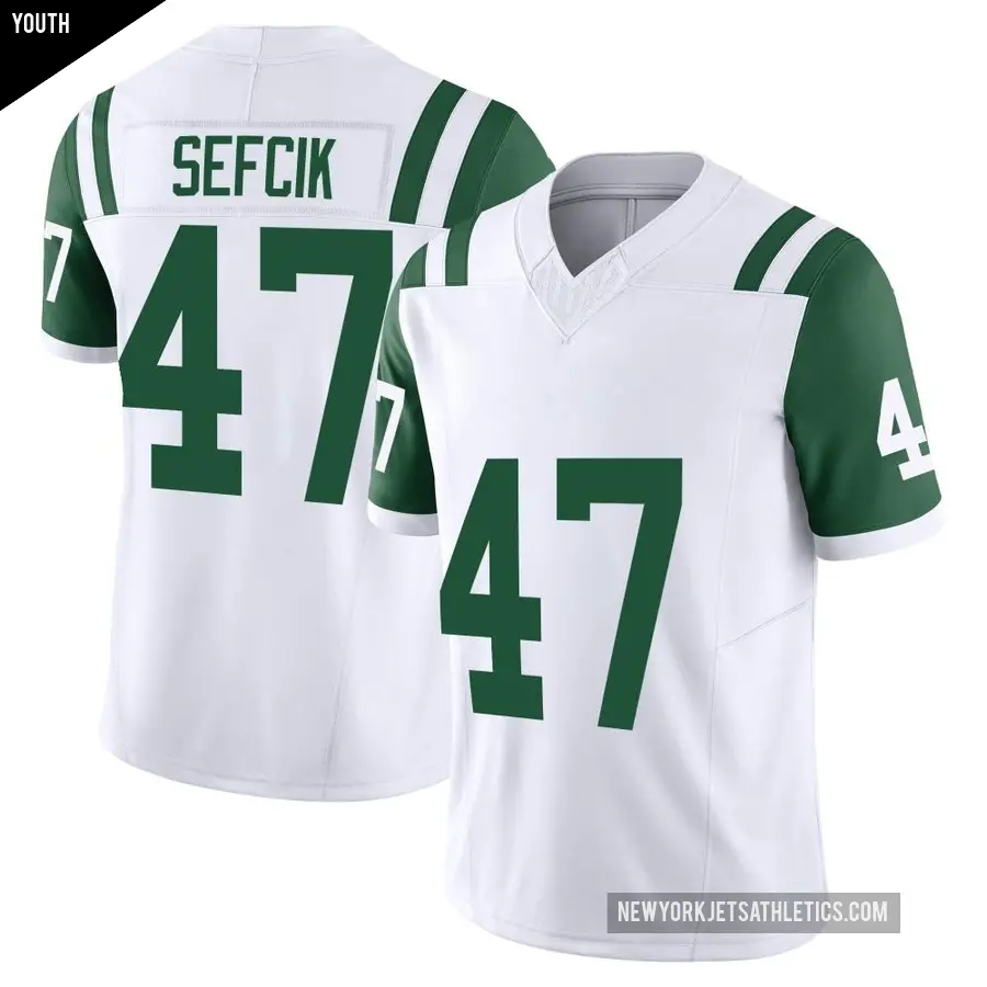 Youth New York Jets ＃47 Lincoln Sefcik White Limited Classic Alternate Vapor F.U.S.E. Jersey