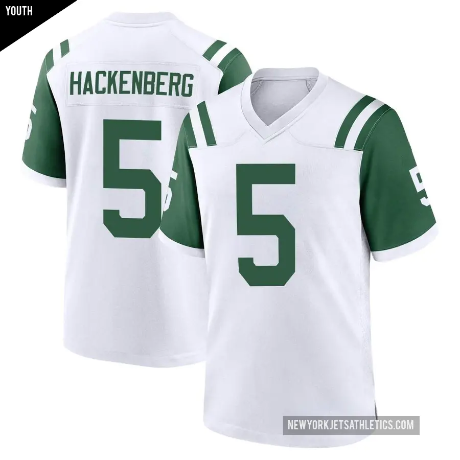 Youth New York Jets ＃5 Christian Hackenberg White Game Classic Alternate Jersey