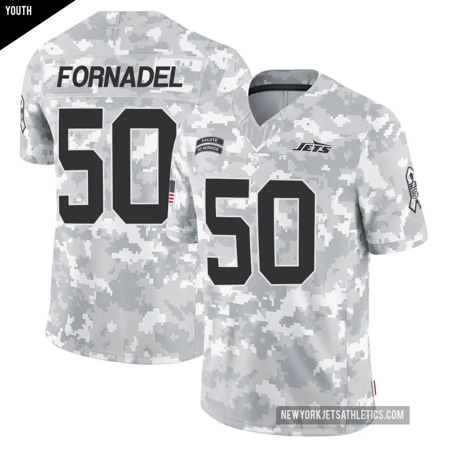 Youth New York Jets ＃50 Liam Fornadel Arctic Camo Limited 2024 Salute to Service Jersey