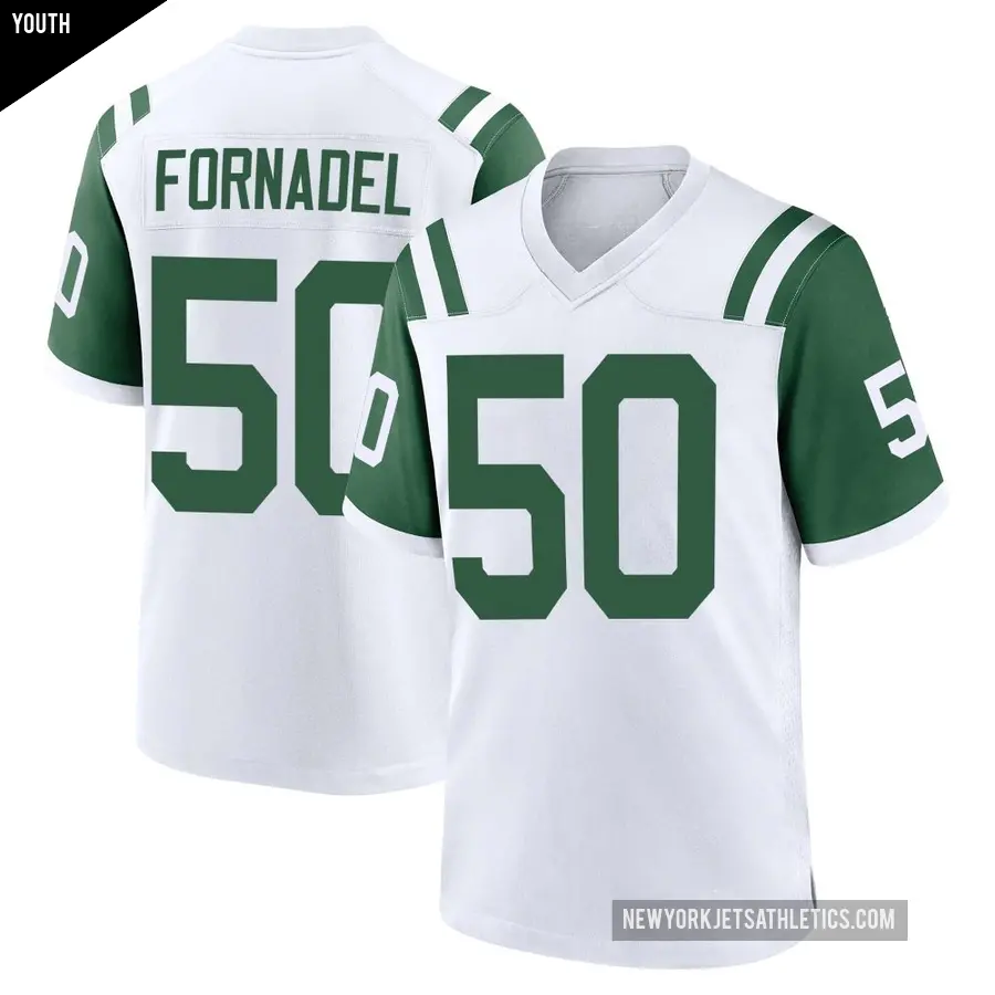 Youth New York Jets ＃50 Liam Fornadel White Game Classic Alternate Jersey