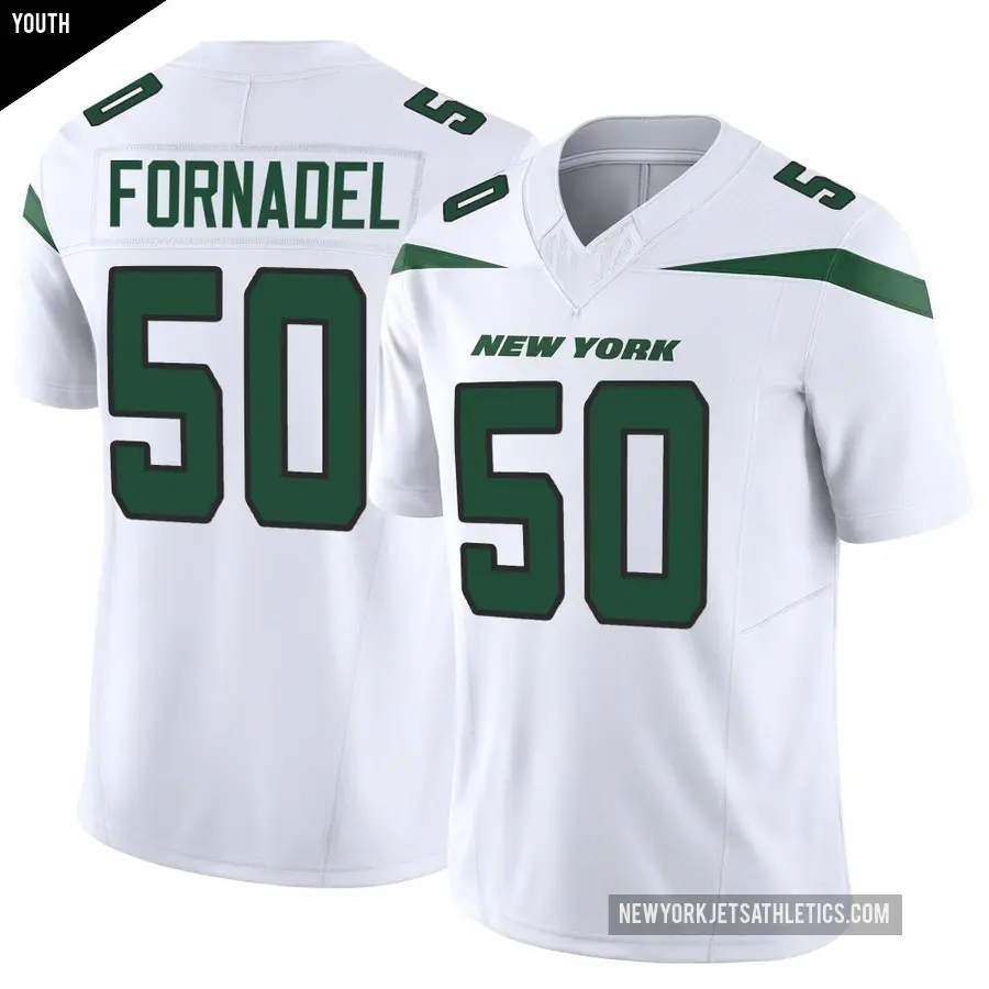 Youth New York Jets ＃50 Liam Fornadel White Limited Vapor F.U.S.E. Jersey