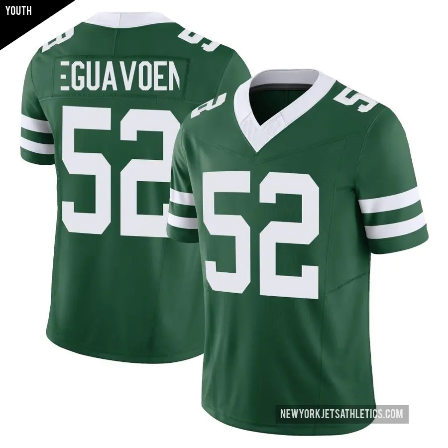 Youth New York Jets ＃52 Sam Eguavoen Green Limited Legacy Vapor F.U.S.E. Jersey