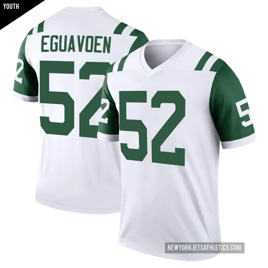 Youth New York Jets ＃52 Sam Eguavoen White Legend Classic Alternate Jersey
