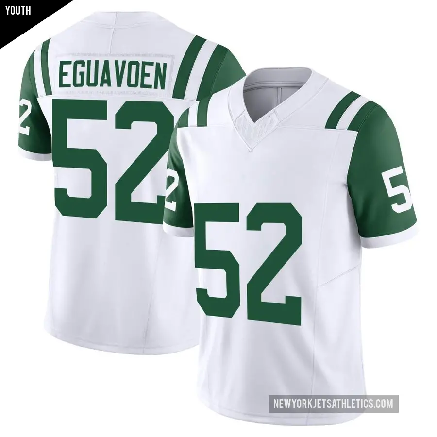 Youth New York Jets ＃52 Sam Eguavoen White Limited Classic Alternate Vapor F.U.S.E. Jersey