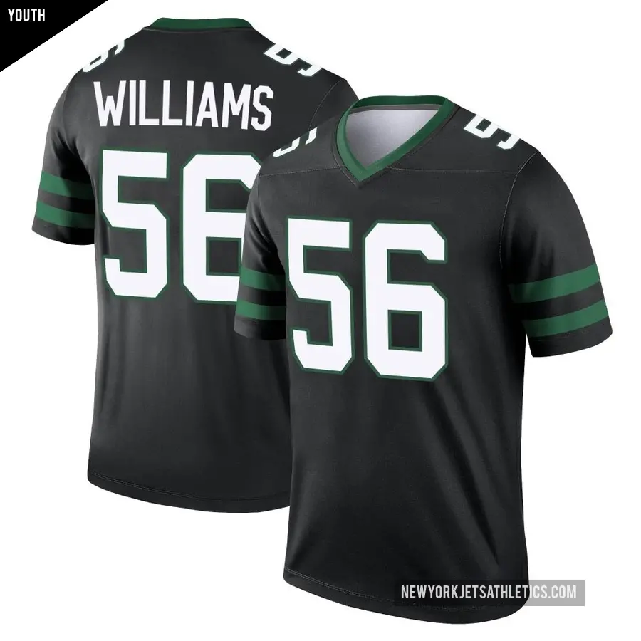 Youth New York Jets ＃56 Quincy Williams Black Legend Legacy Jersey