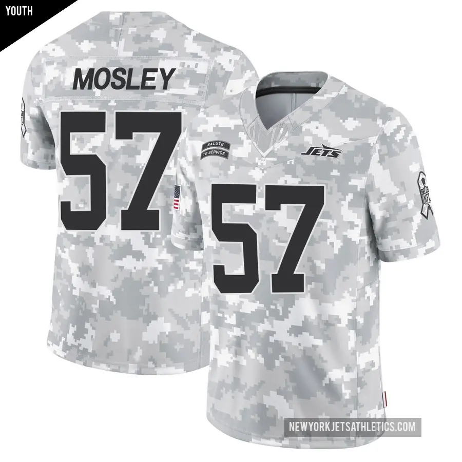 Youth New York Jets ＃57 C.J. Mosley Arctic Camo Limited 2024 Salute to Service Jersey