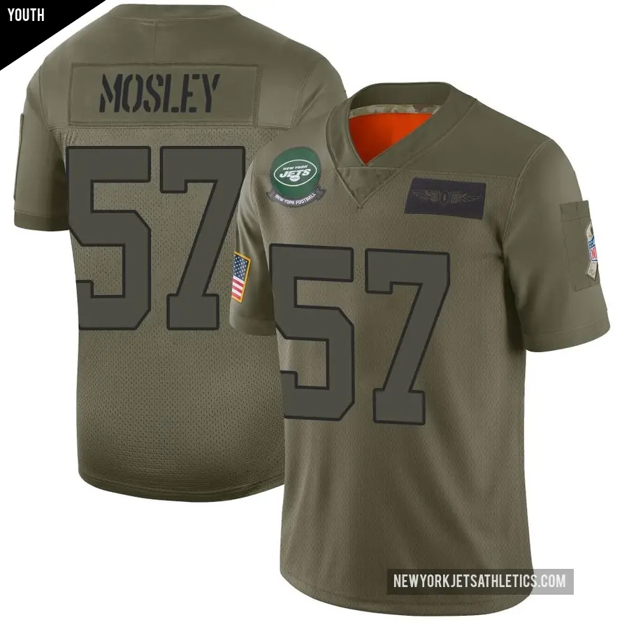 Youth New York Jets ＃57 C.J. Mosley Camo Limited 2019 Salute to Service Jersey