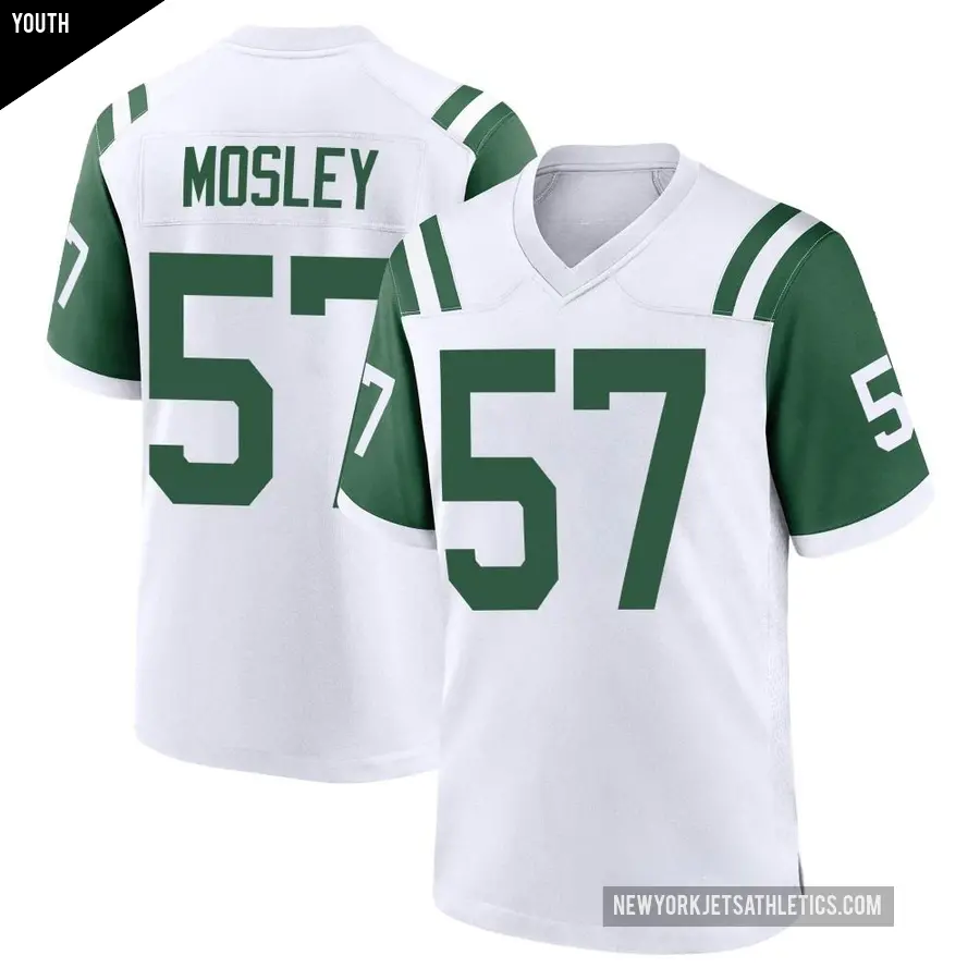 Youth New York Jets ＃57 C.J. Mosley White Game Classic Alternate Jersey