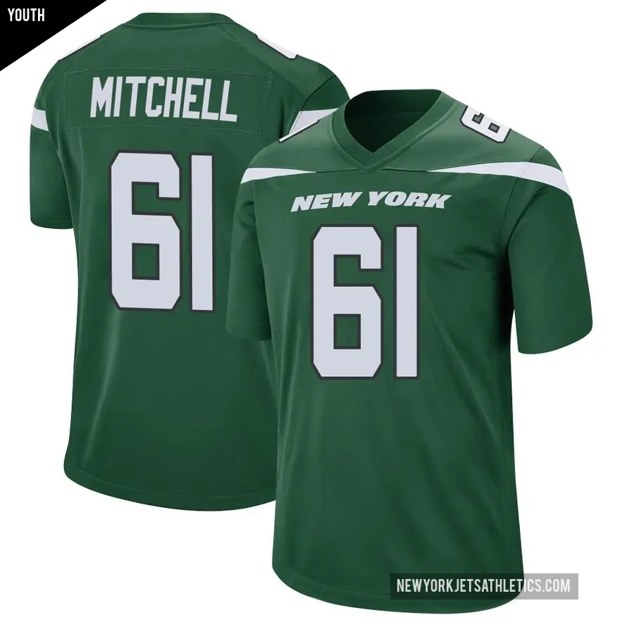 Youth New York Jets ＃61 Max Mitchell Green Game Gotham Jersey