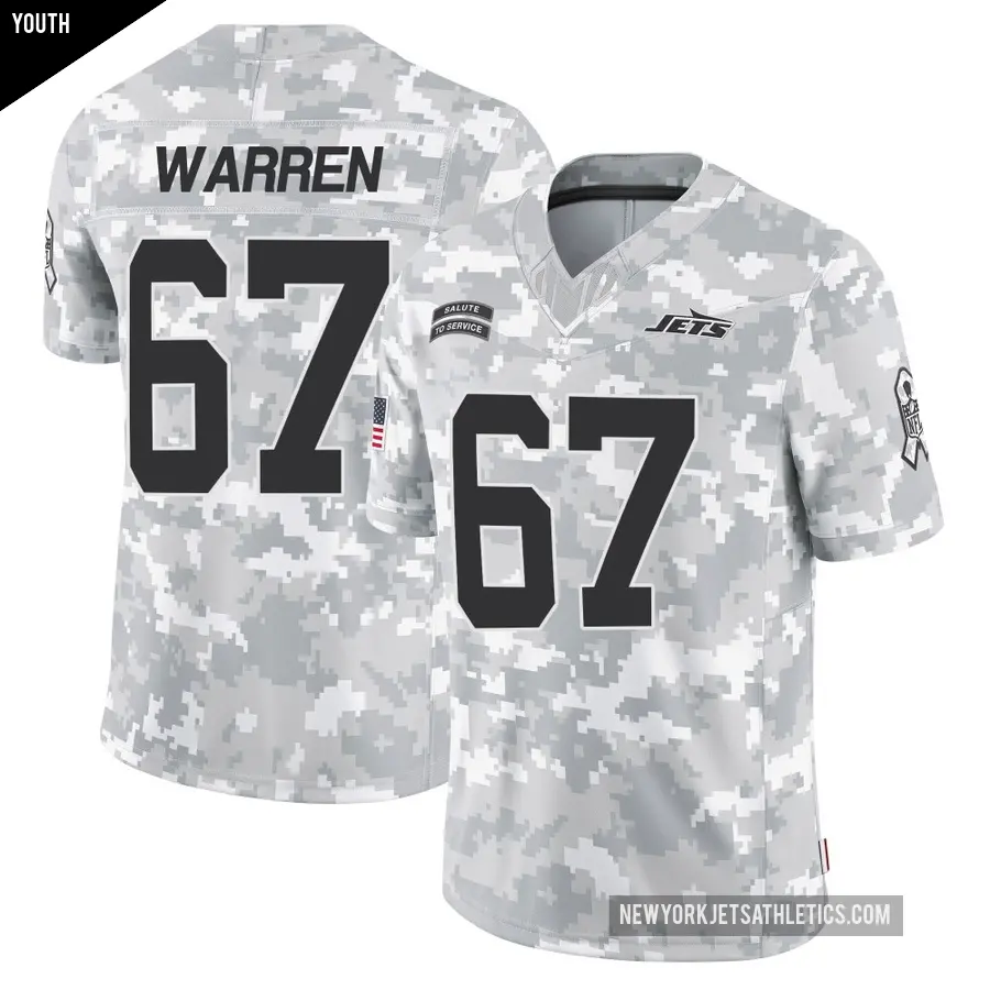 Youth New York Jets ＃67 Carter Warren Arctic Camo Limited 2024 Salute to Service Jersey