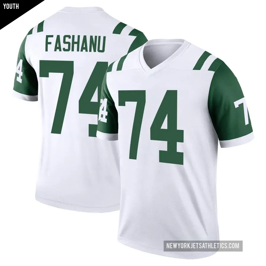 Youth New York Jets ＃74 Olu Fashanu White Legend Classic Alternate Jersey