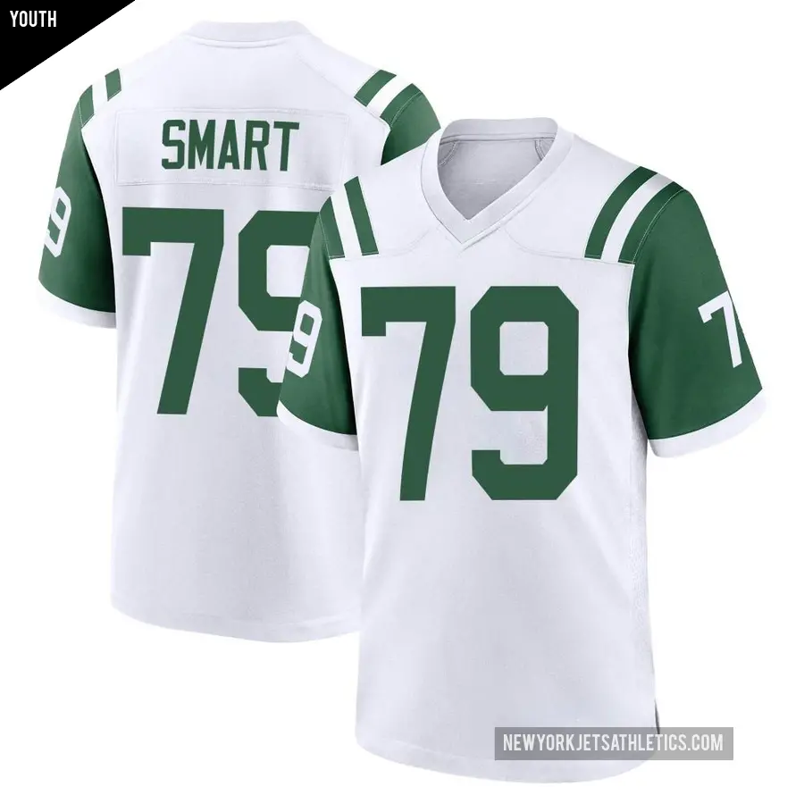 Youth New York Jets ＃79 Tanzel Smart White Game Classic Alternate Jersey