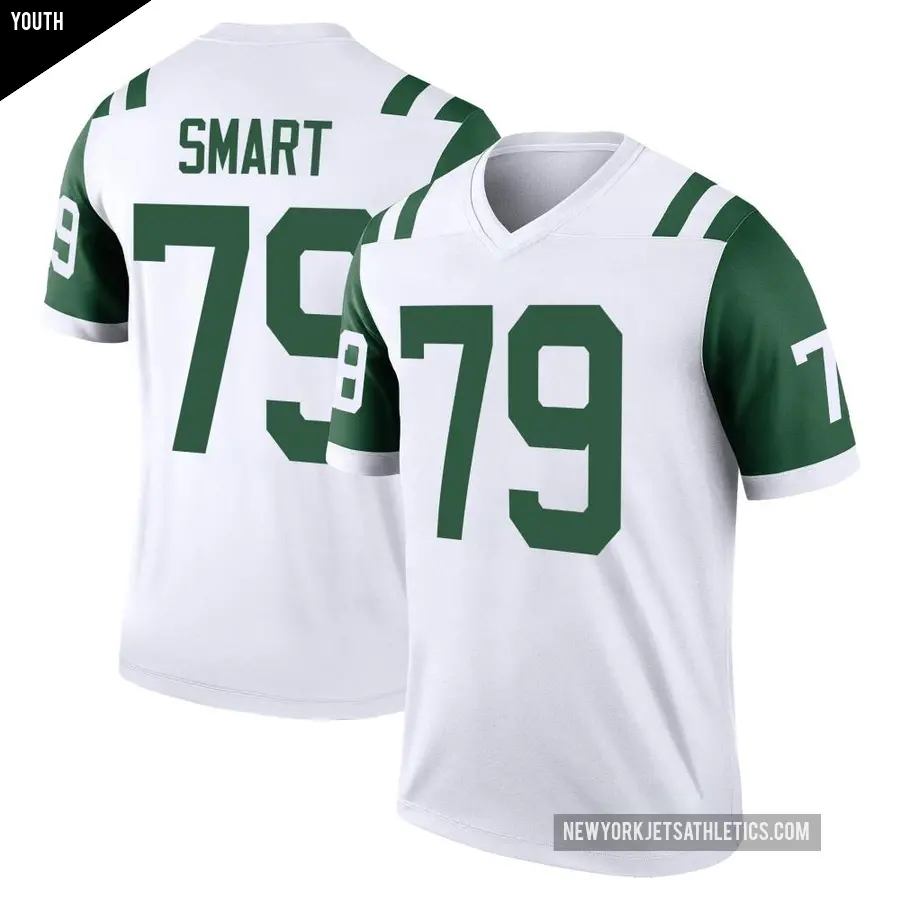 Youth New York Jets ＃79 Tanzel Smart White Legend Classic Alternate Jersey
