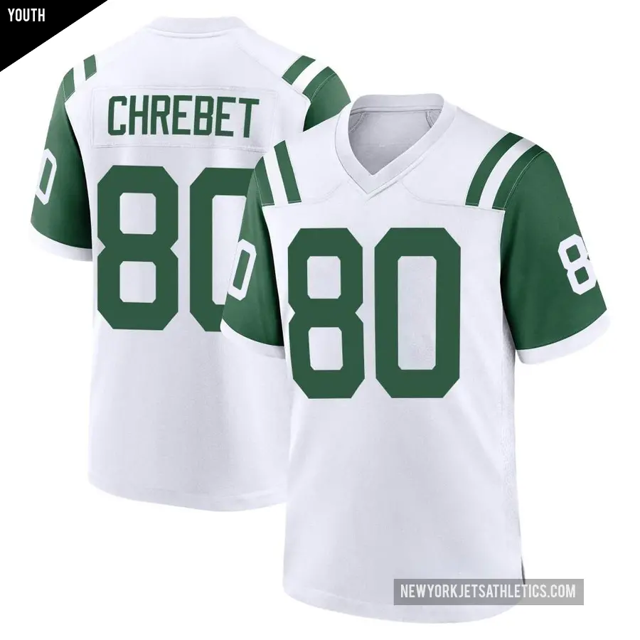 Youth New York Jets ＃80 Wayne Chrebet White Game Classic Alternate Jersey