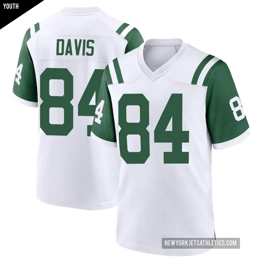 Youth New York Jets ＃84 Corey Davis White Game Classic Alternate Jersey