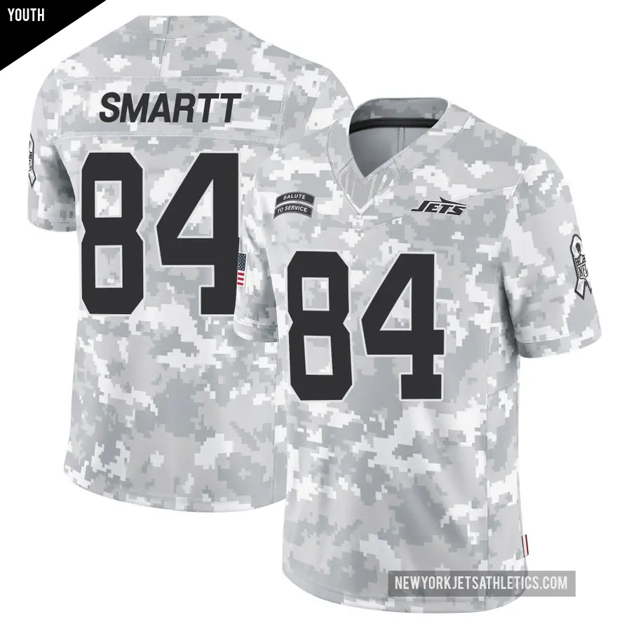 Youth New York Jets ＃84 Stone Smartt Arctic Camo Limited 2024 Salute to Service Jersey