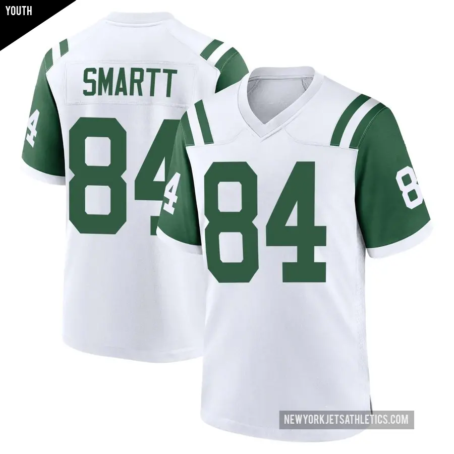 Youth New York Jets ＃84 Stone Smartt White Game Classic Alternate Jersey