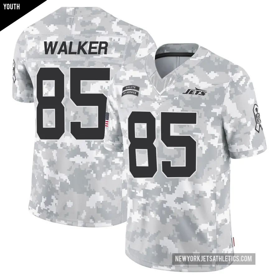 Youth New York Jets ＃85 Wesley Walker Arctic Camo Limited 2024 Salute to Service Jersey