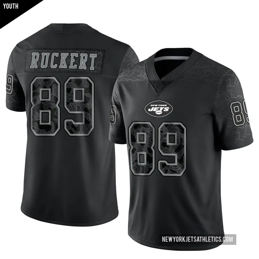 Youth New York Jets ＃89 Jeremy Ruckert Black Limited Reflective Jersey
