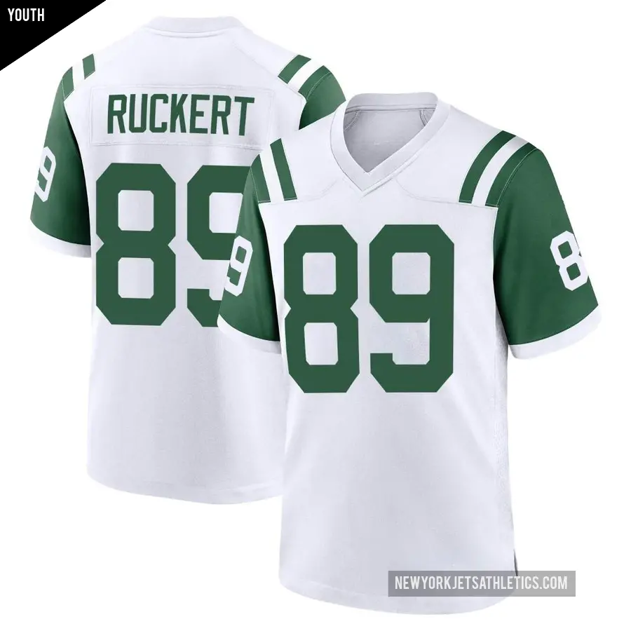 Youth New York Jets ＃89 Jeremy Ruckert White Game Classic Alternate Jersey