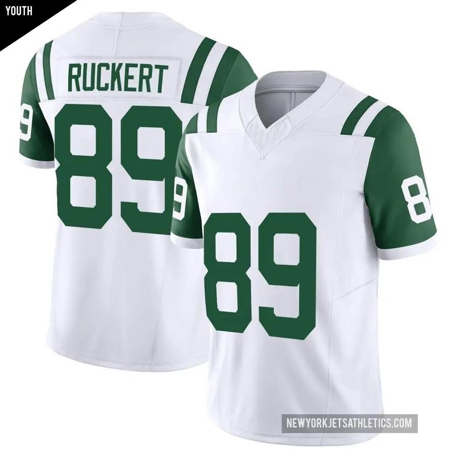 Youth New York Jets ＃89 Jeremy Ruckert White Limited Classic Alternate Vapor F.U.S.E. Jersey